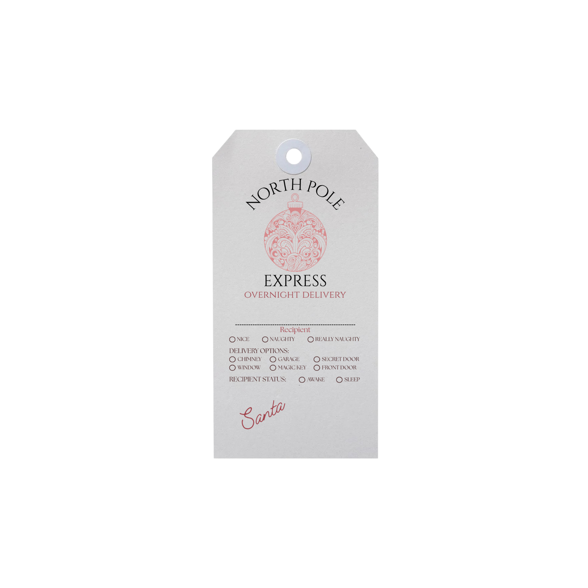 North Pole Express Ornate Ornament Gift Tags