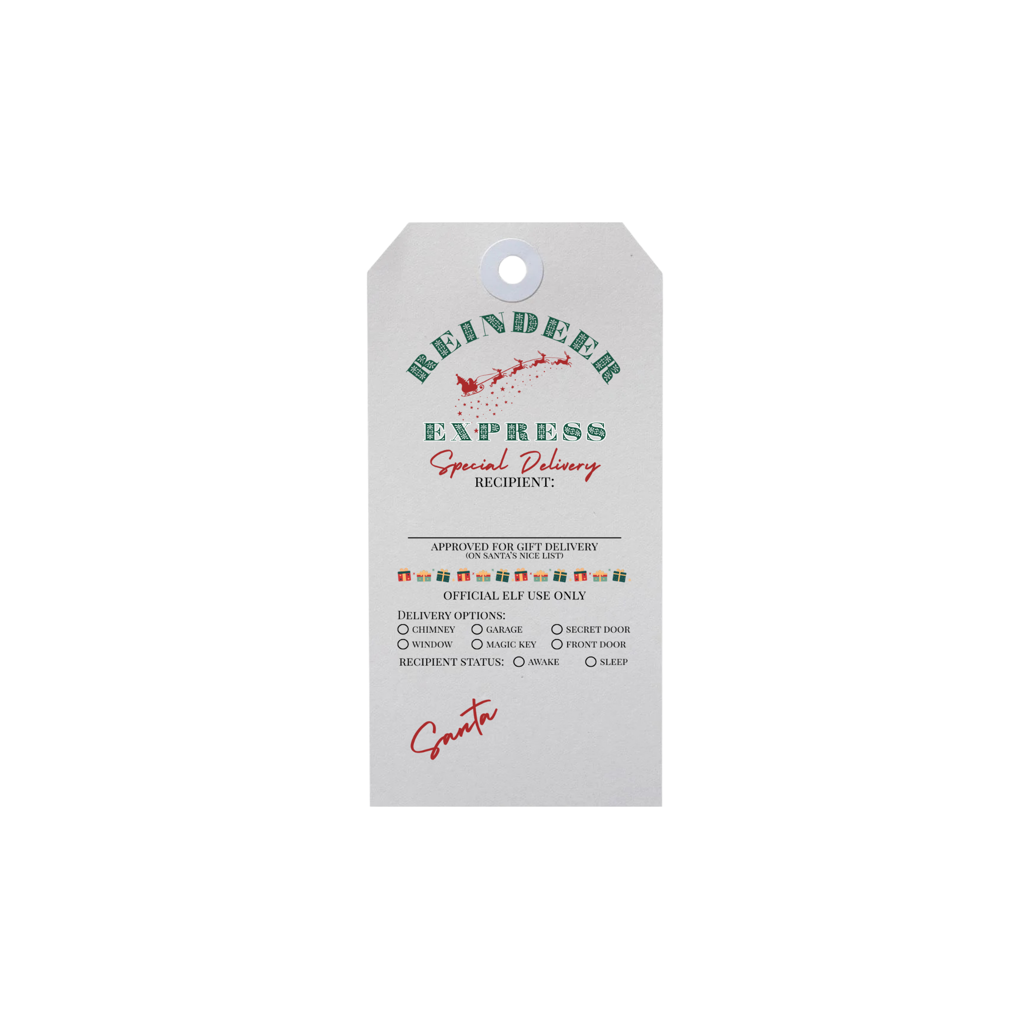 Reindeer Express Interactive Holiday Gift Tags