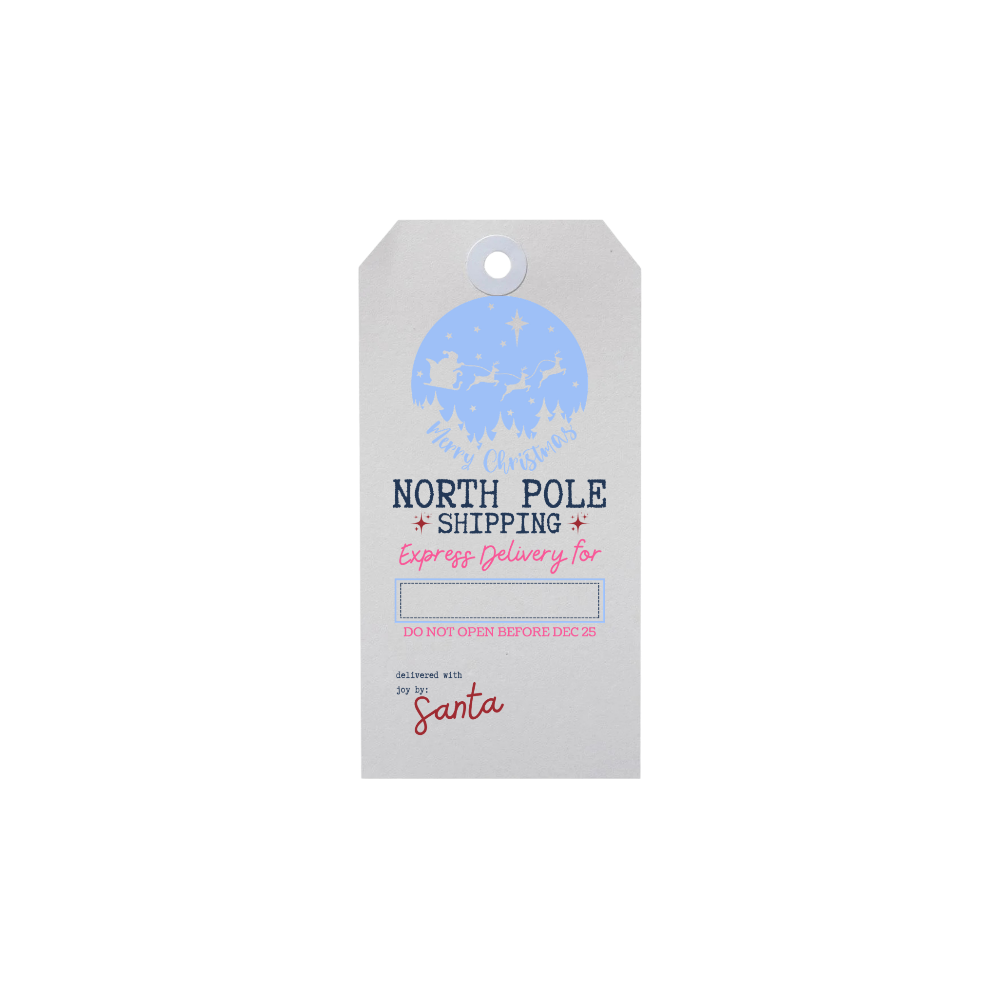 North Pole Shipping Moonlit Sleigh Gift Tags