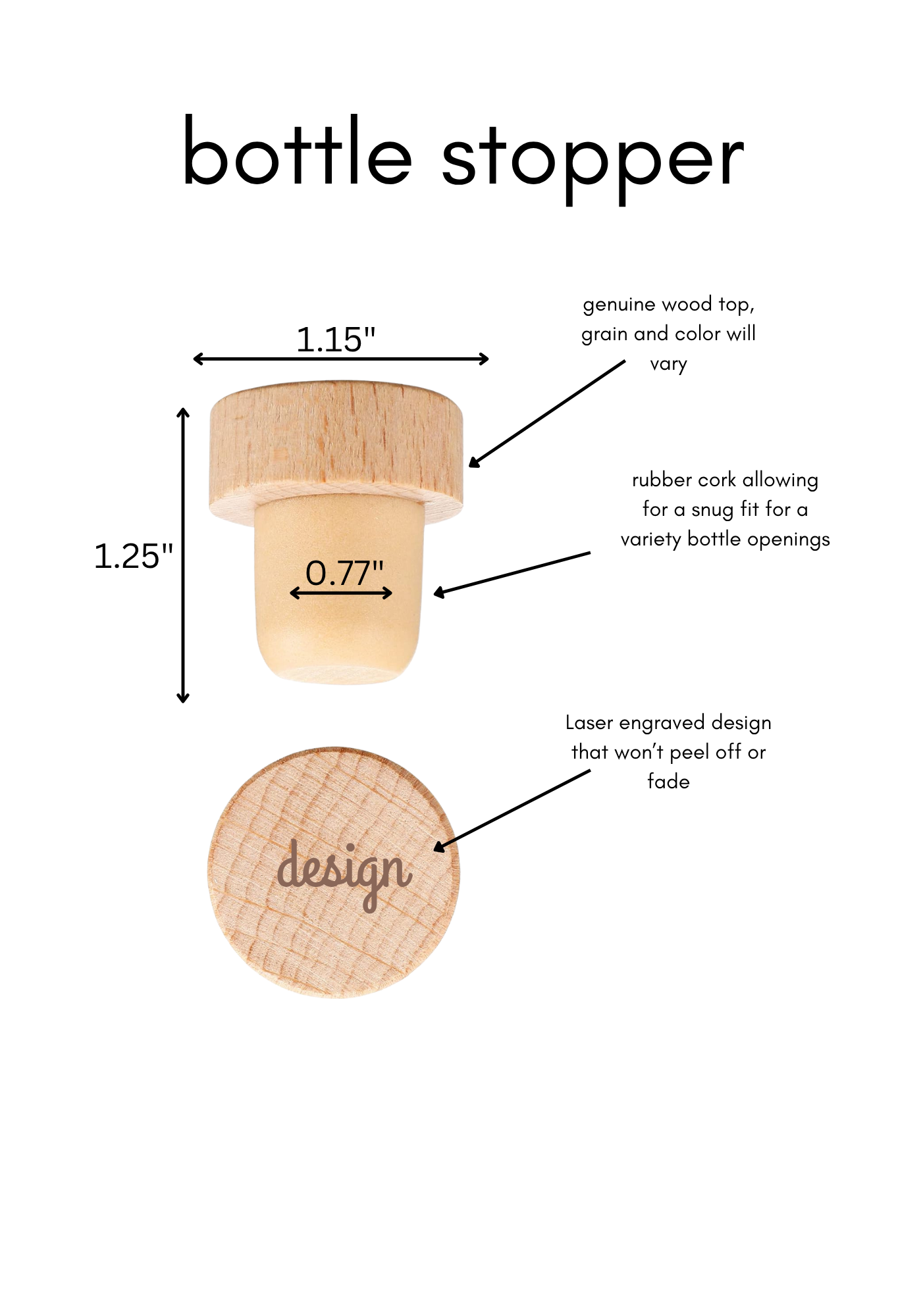 Its Mine Wood Bottle Cork Stopper image 2