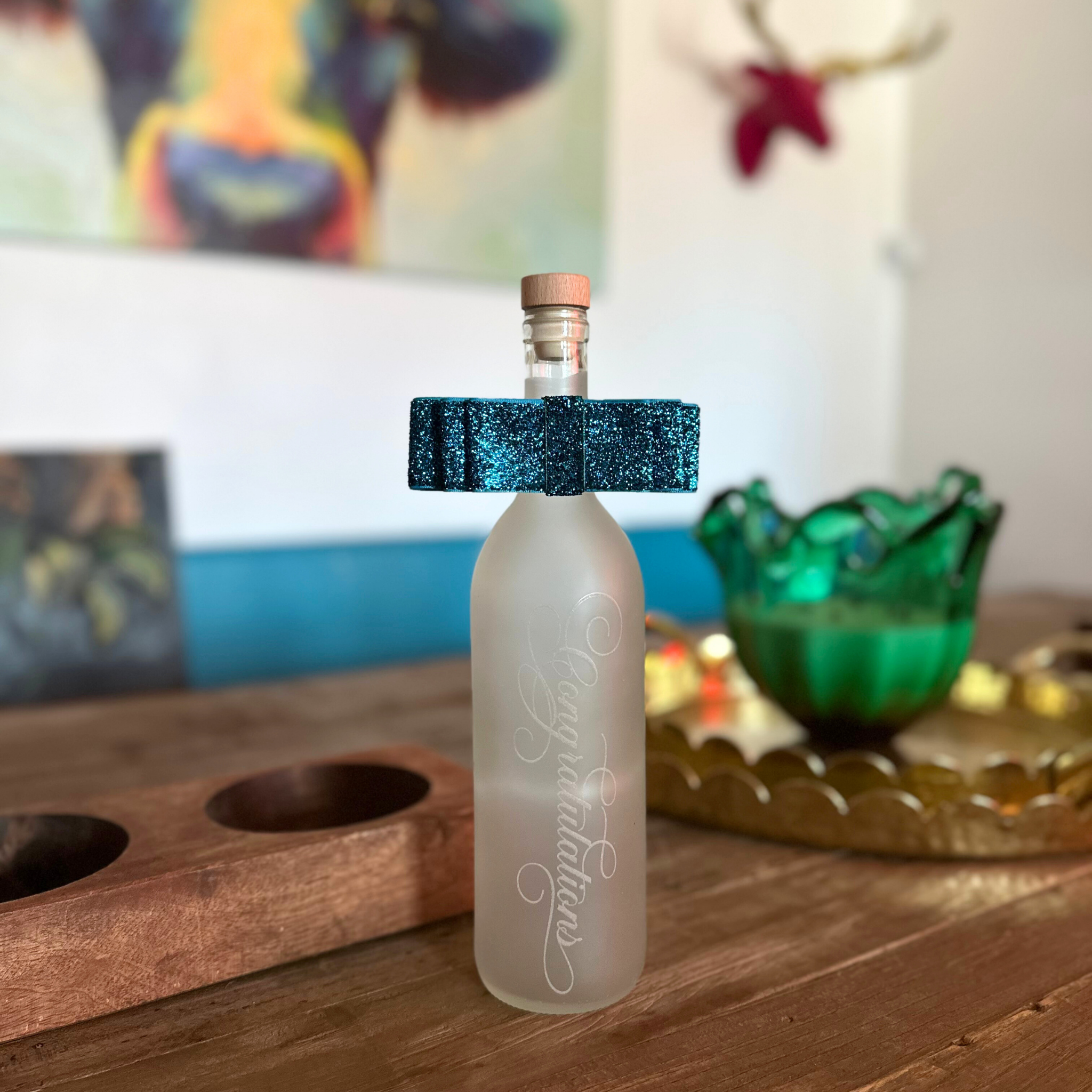 The Soirée Bowtie | Glitter Velvet Bottle Ribbon