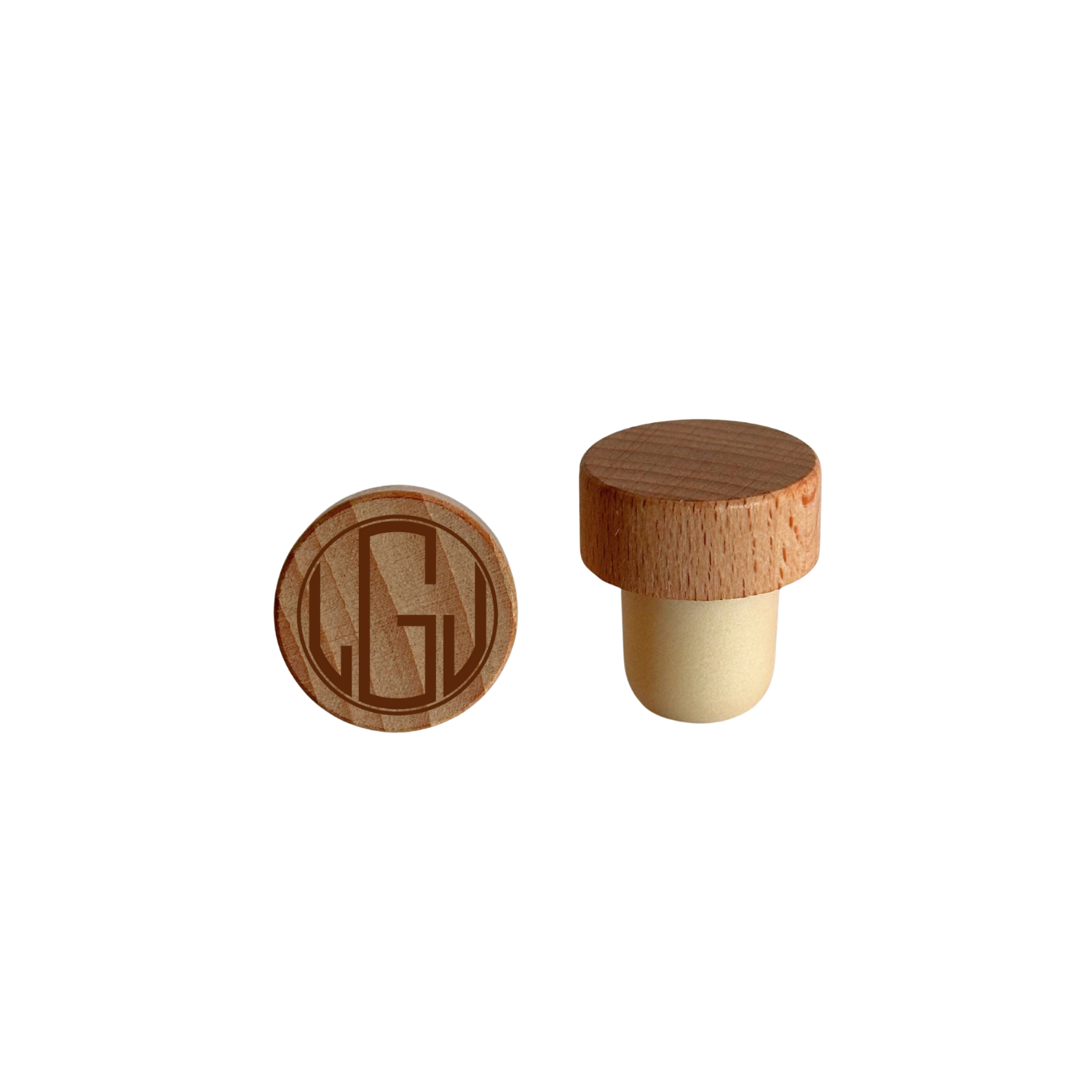 The Statement: Bold laser-engraved wood bottle stopper, a sophisticated barware detail by Amaryllis Park.