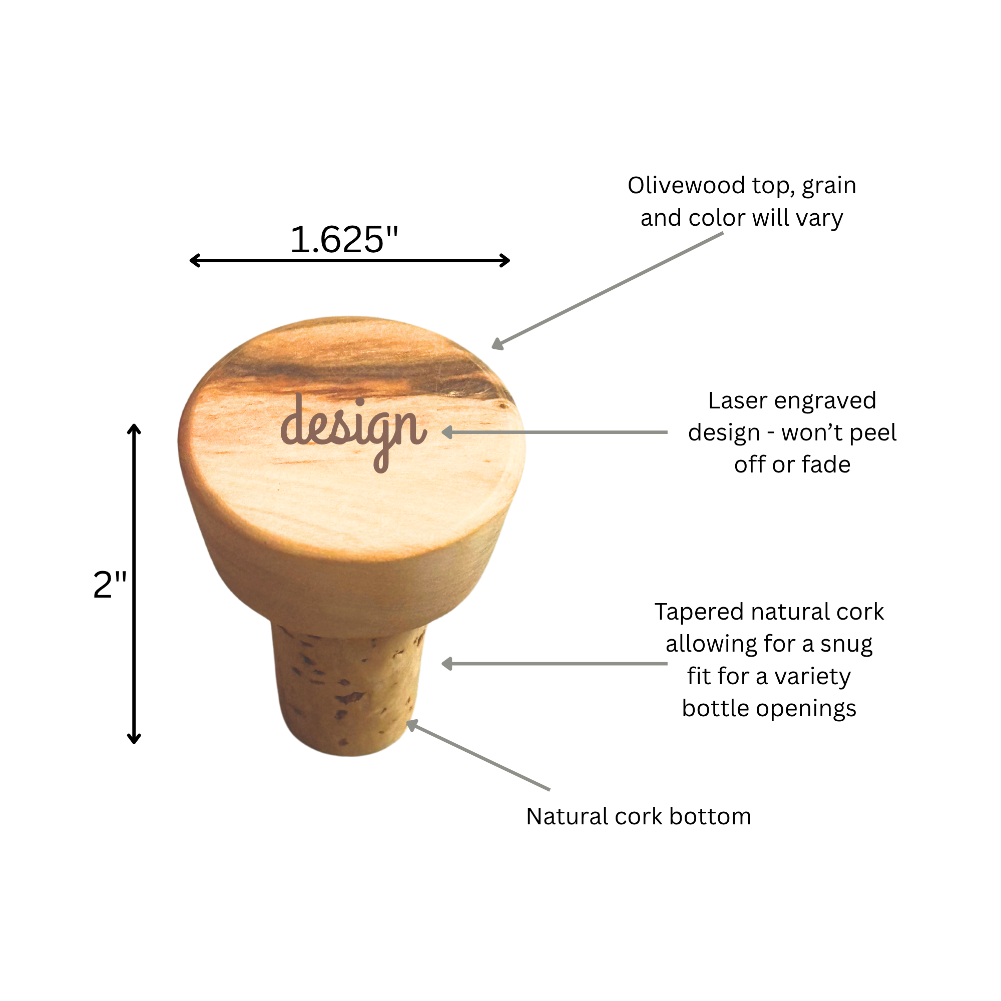Its Mine Olivewood Bottle Cork Stopper image 2