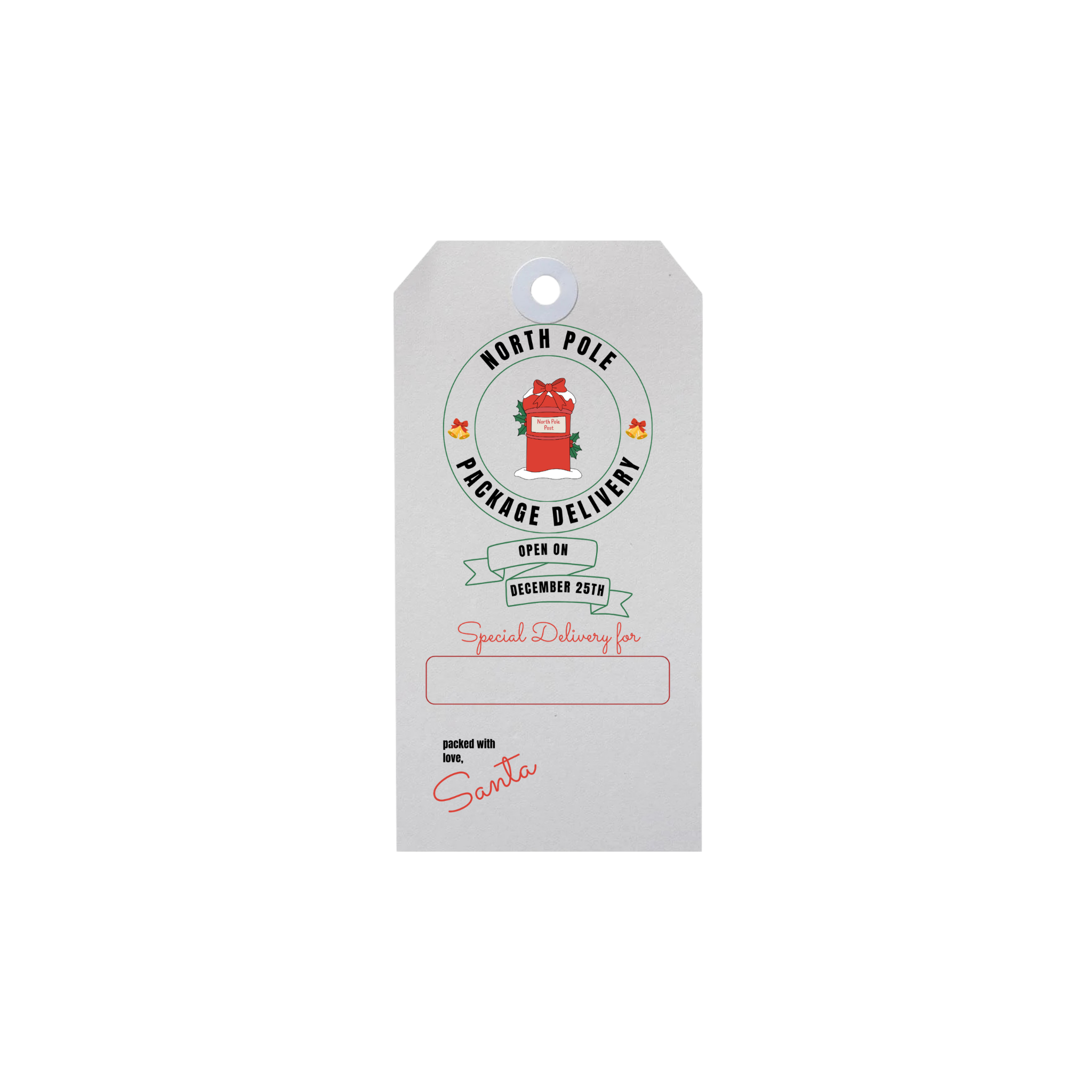 North Pole Postbox Delivery Gift Tags
