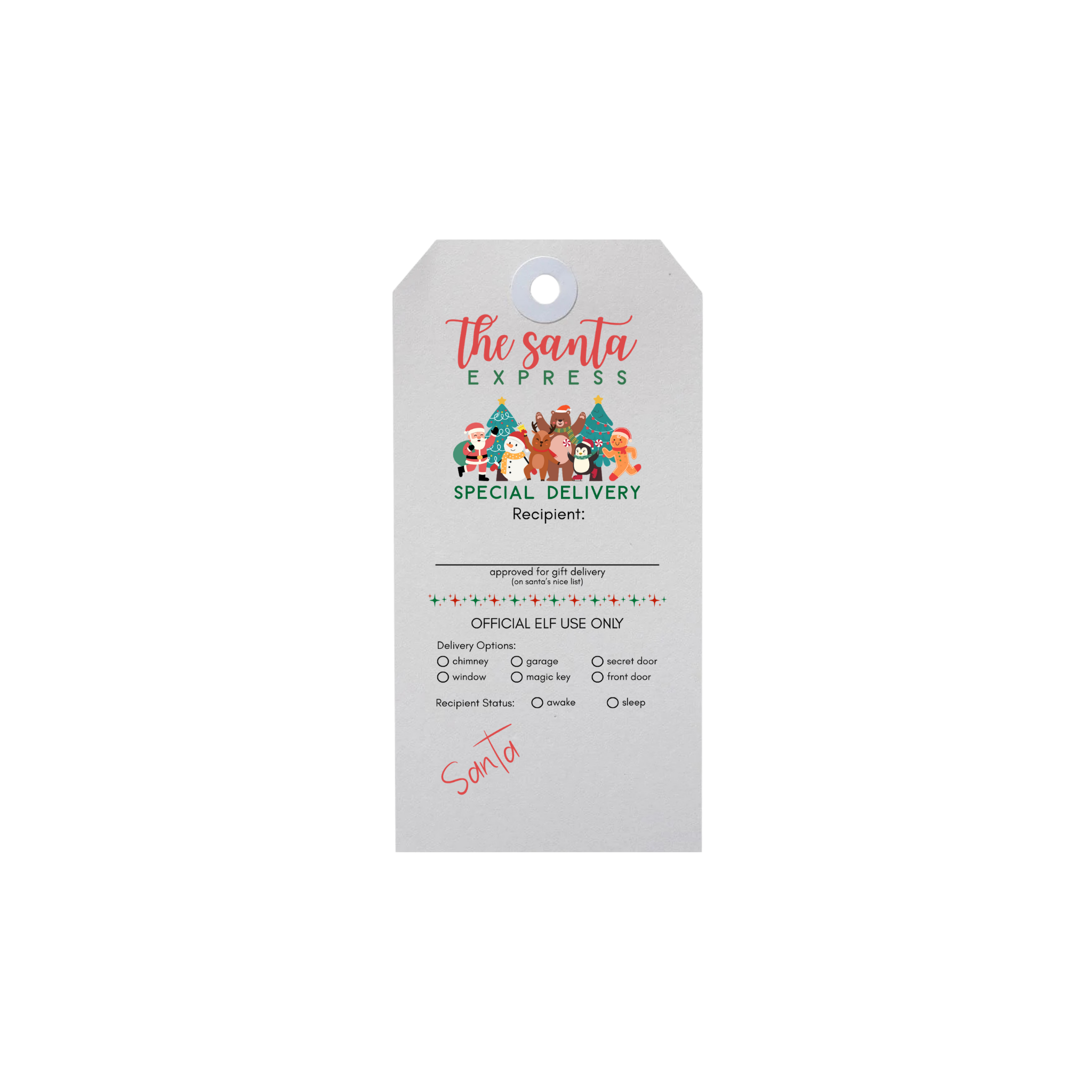 Santa Express Festive Crew Gift Tags