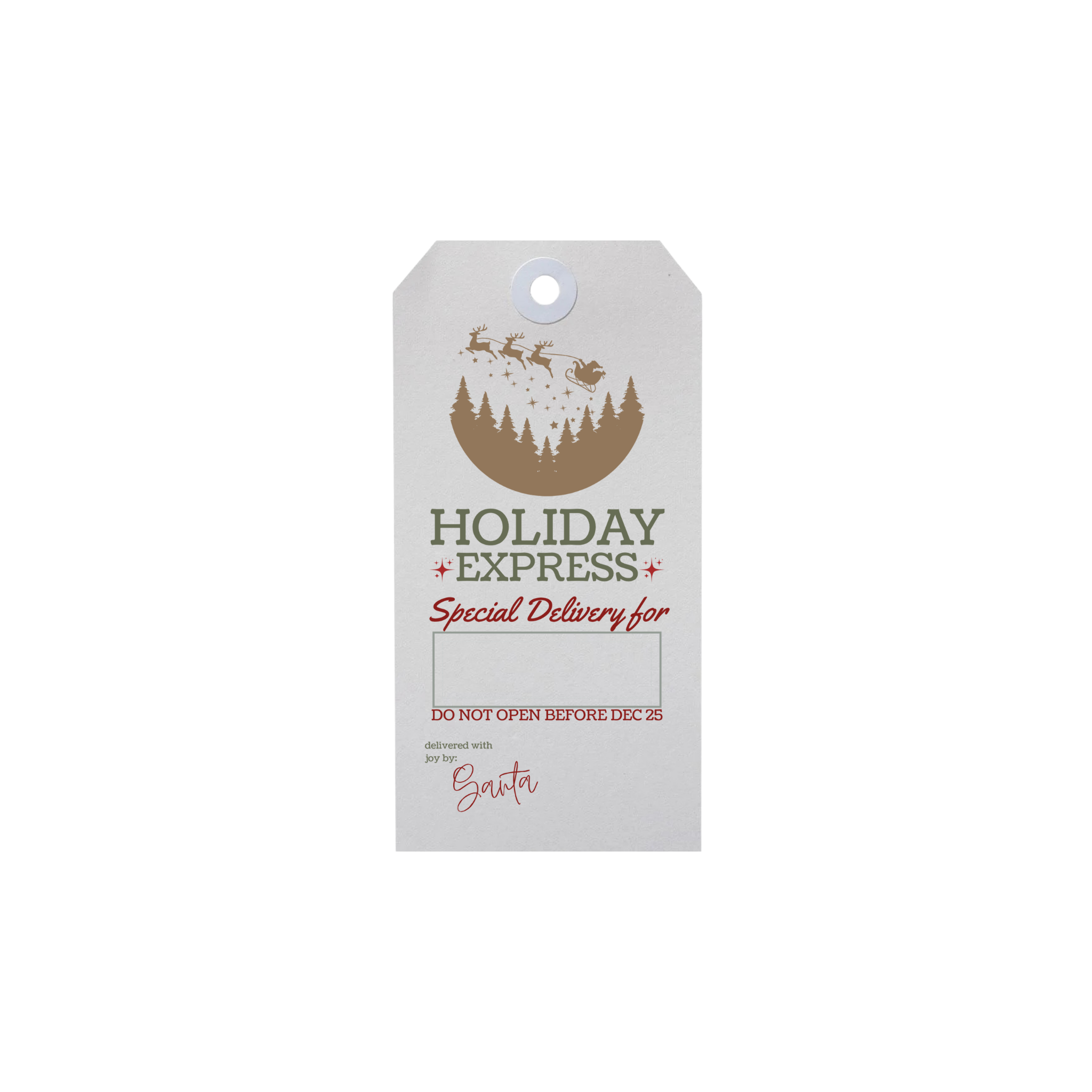 Holiday Express Woodland Sleigh Gift Tags