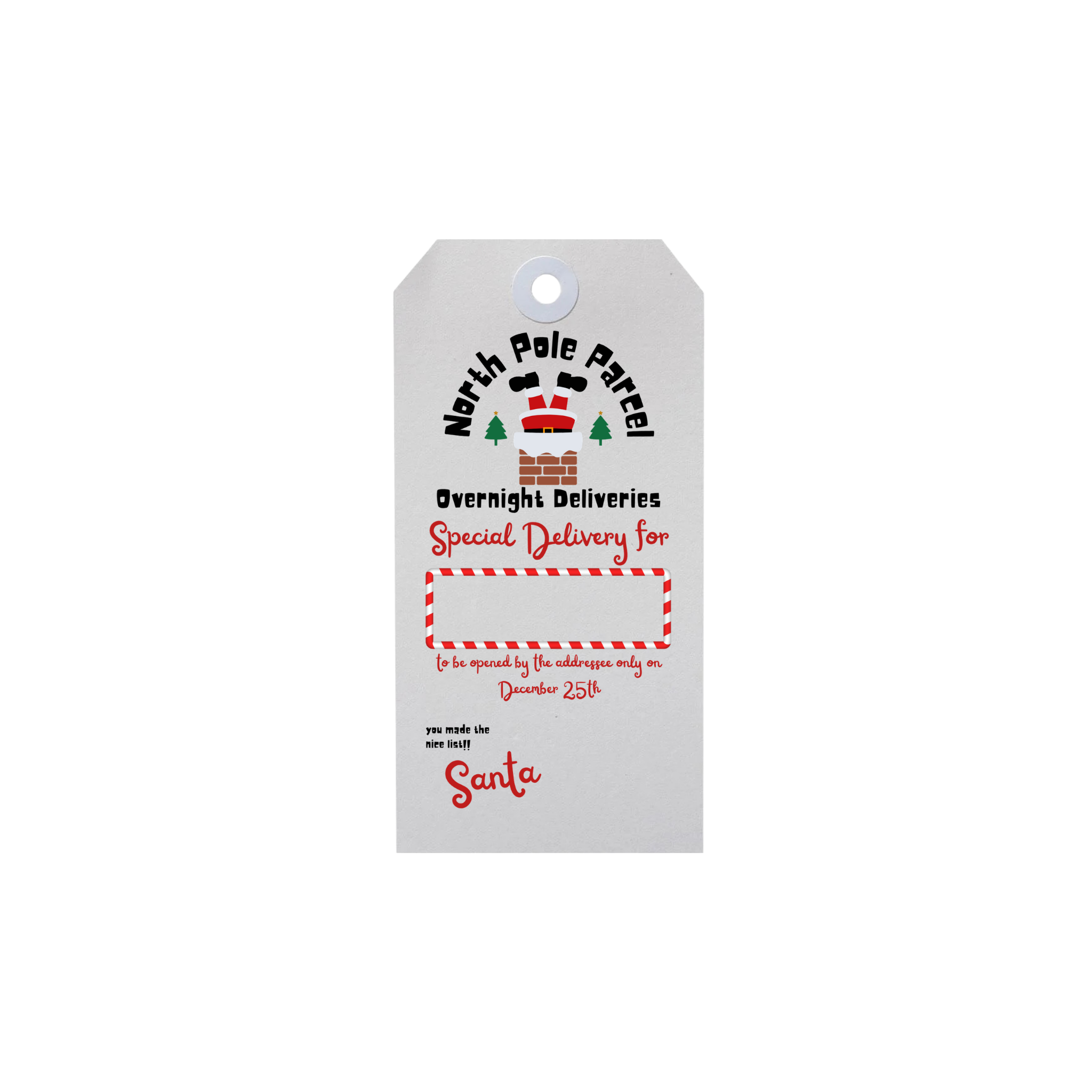 North Pole Parcel Chimney Gift Tags