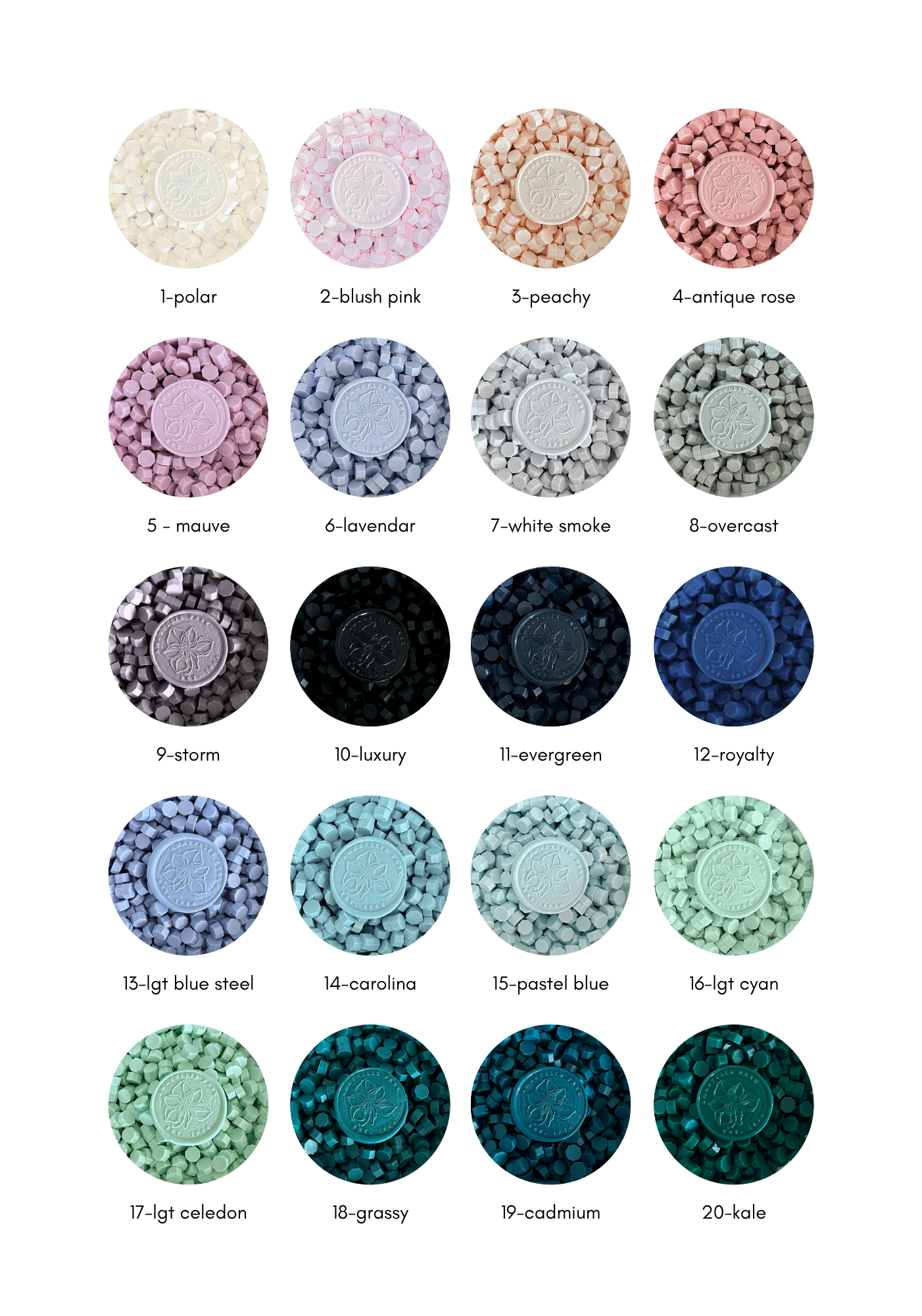 example colors of wax seals